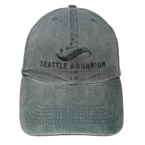 Seattle Aquarium Strapback Hat Green One Size Embroidered Fahrenheit